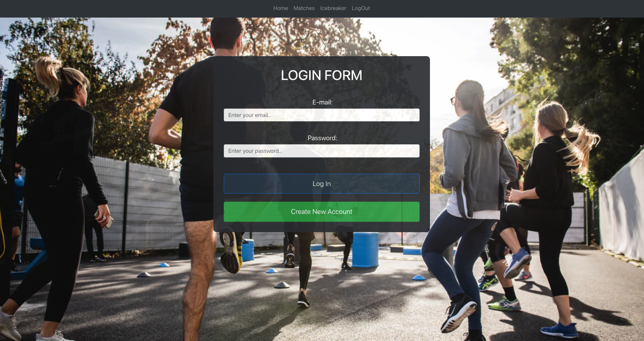 MuscleMate Login page screenshot